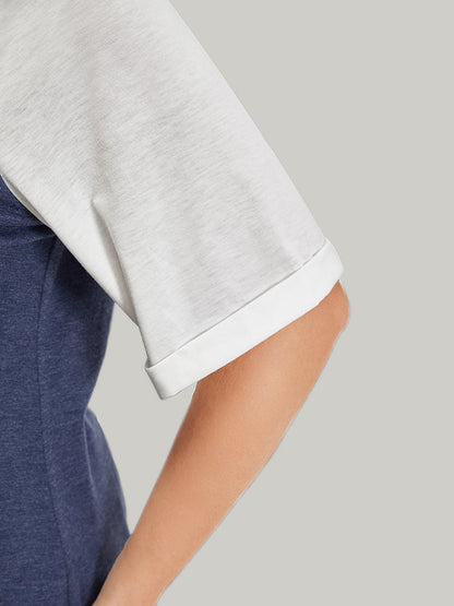 Supersoft Essentials Two Tone Stitch Roll Raglan Sleeve T-shirt
