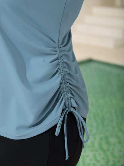 Adjustable Drawstring Keyhole Swim Top