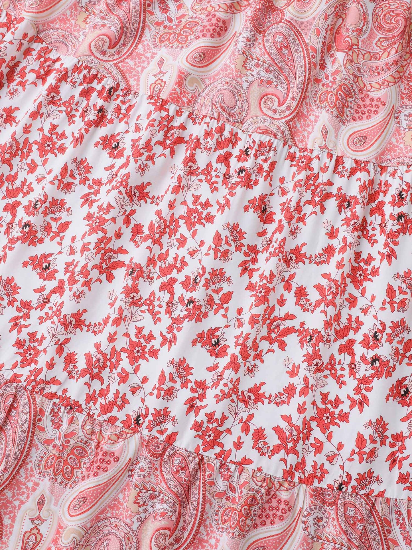 Floral Paisley Print Cami Pockets Midi Dress