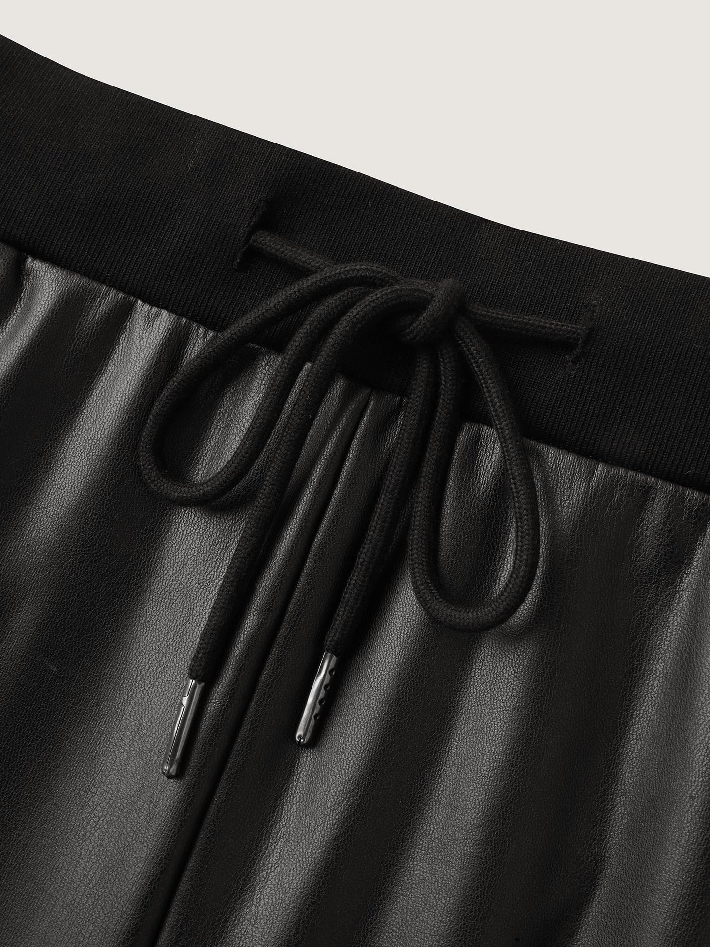 Super Stretchy Drawstring Metallic Look Pants