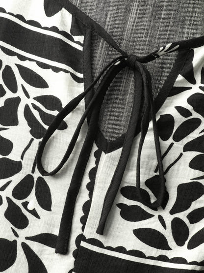 Floral Print Pockets A-Line Flowy Midi Dress