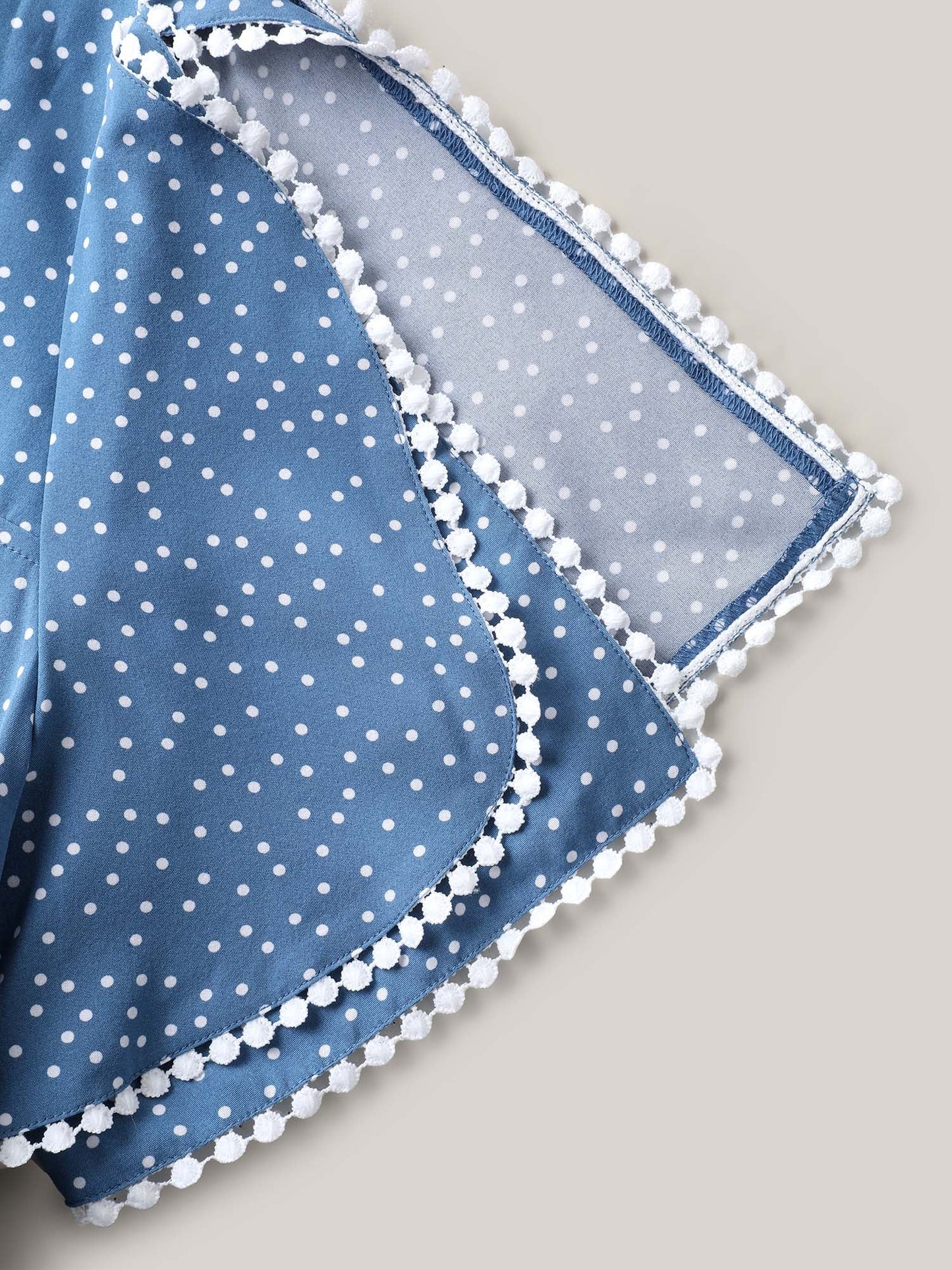 Polka Dots Layer Sleeves Keyhole Maxi Dress
