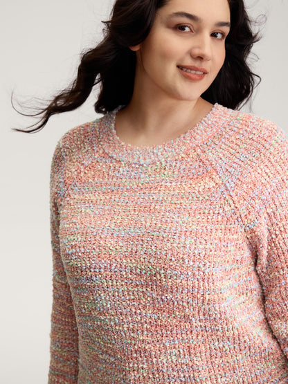 Heather Raglan Sleeve Contrast Pullover