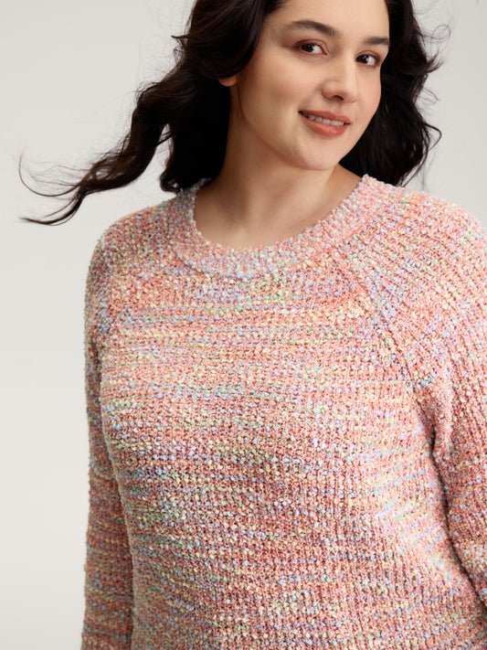 Heather Raglan Sleeve Contrast Pullover