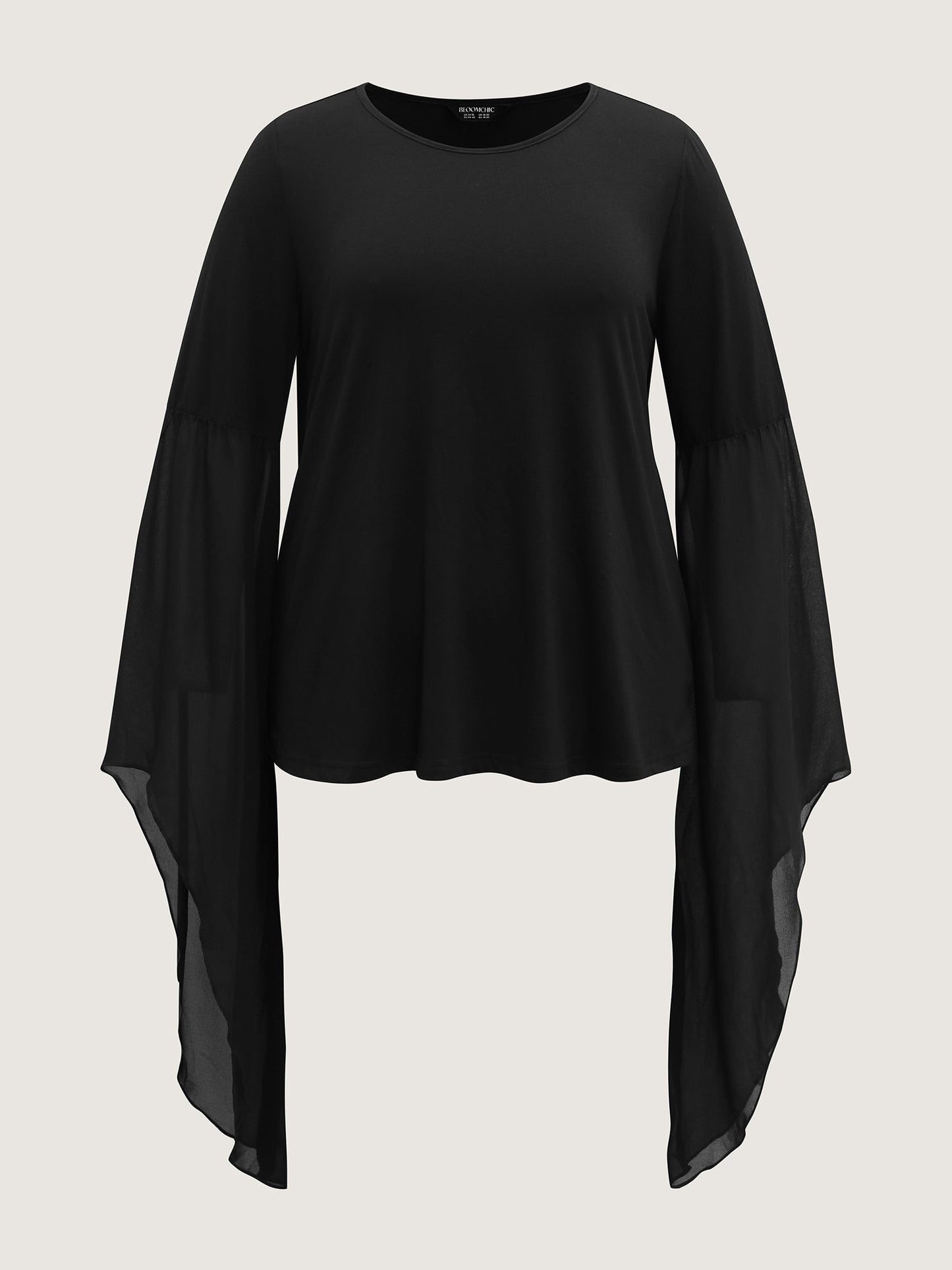 Bat Wings Round Sleeve Relaxed Fit Top