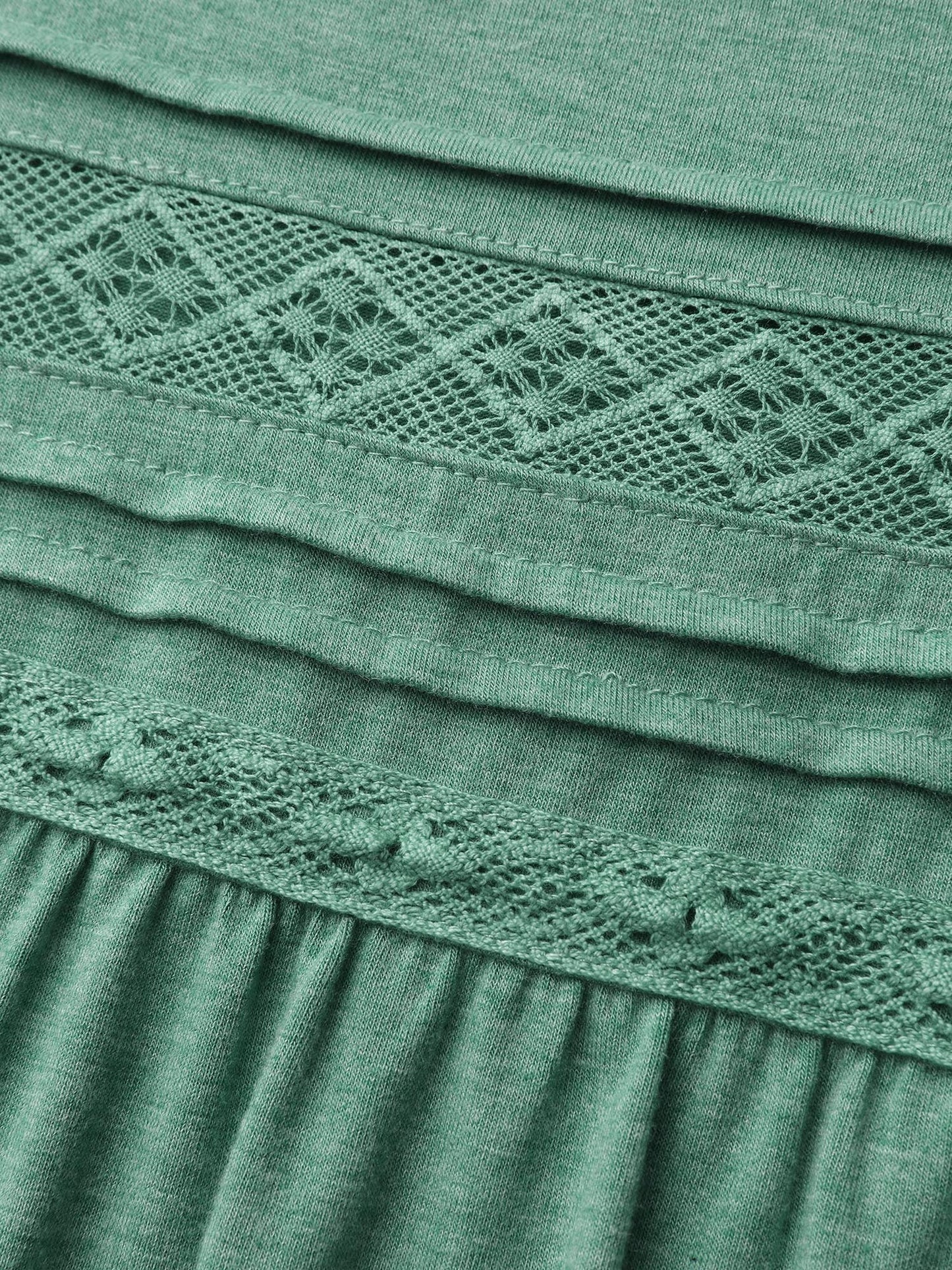 Supersoft Pleated Detail Lace Trim T-Shirt