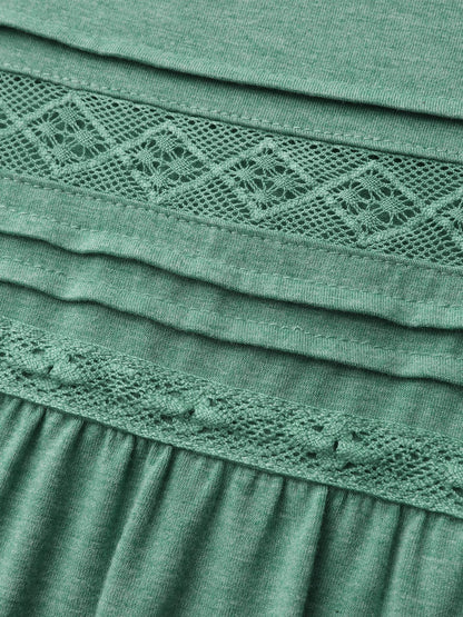 Supersoft Pleated Detail Lace Trim T-Shirt