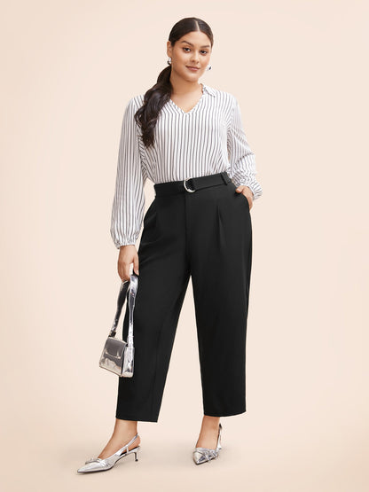 Mid Pleated Rise Belted Pants