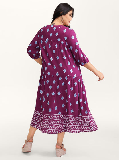 Supersoft Rayon Boho Print Maxi Dress