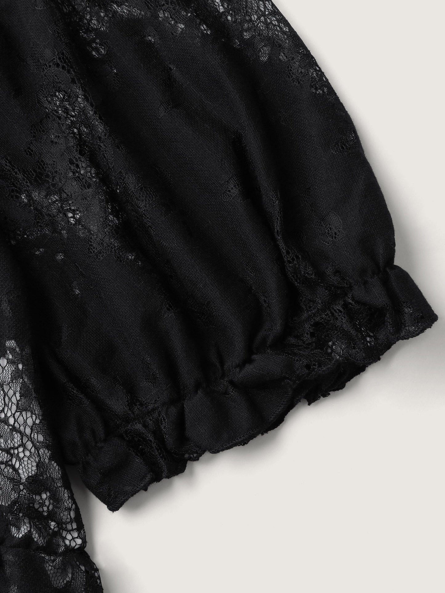 Midnight Florals Tiered Lace Knit Top
