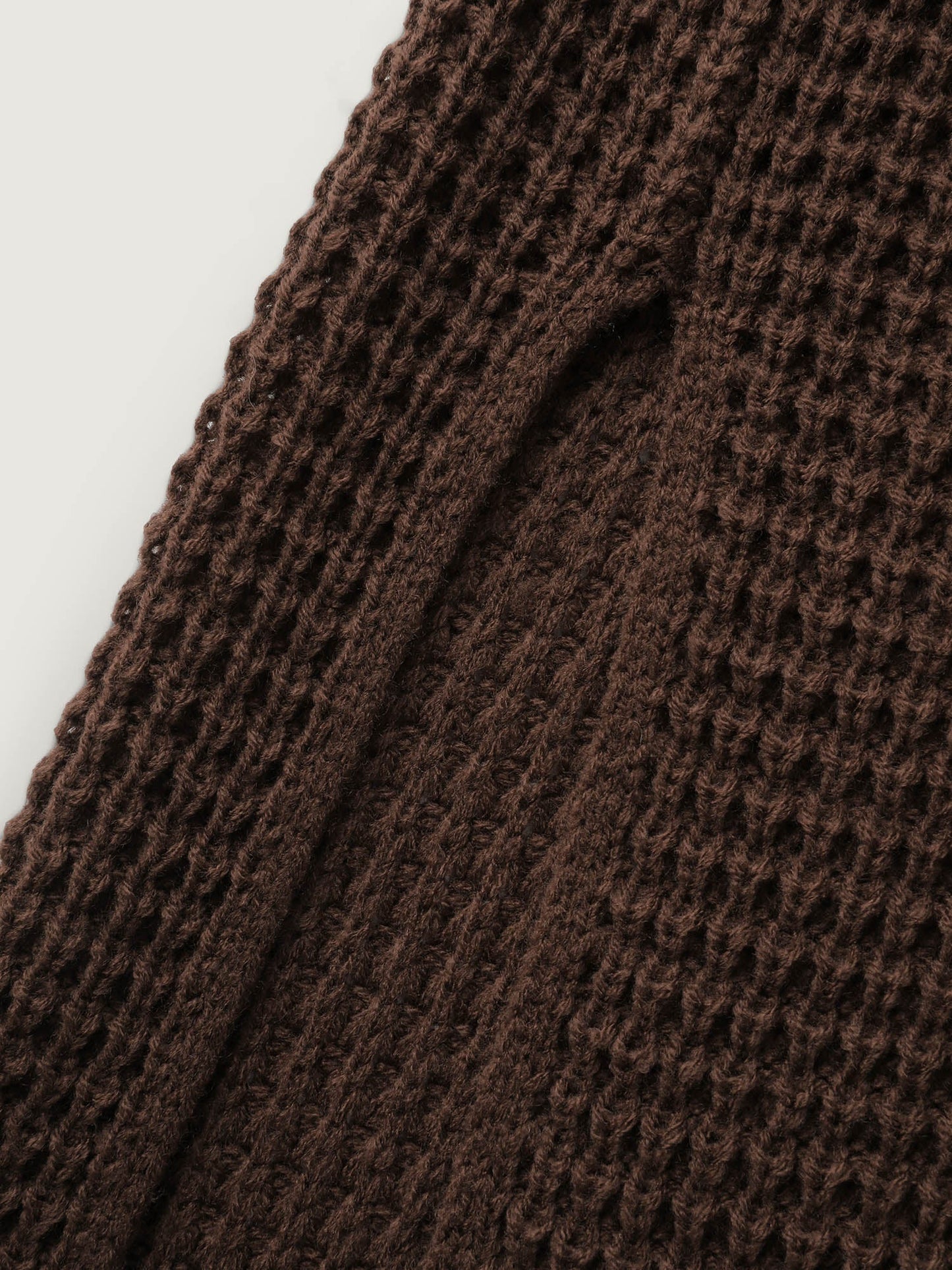 Folded Collar Pockets Slit Knit Cardigan