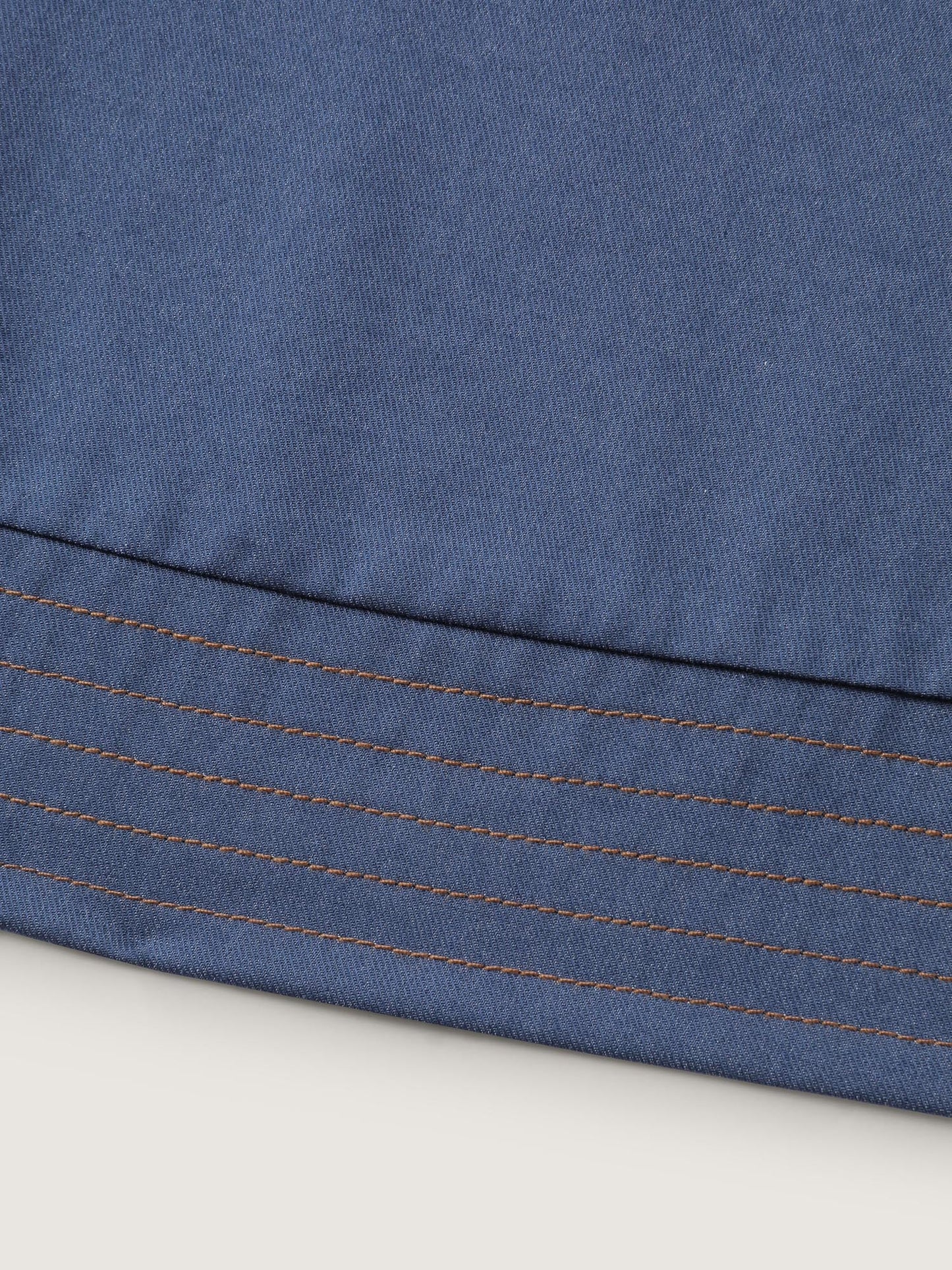 Relaxed-Fit Denim-Style Neck Tie Blouse