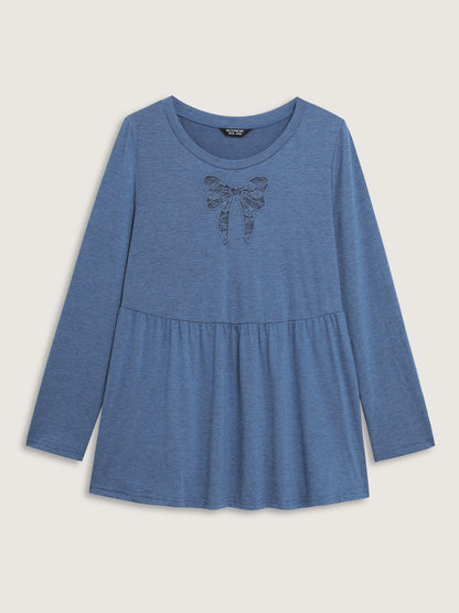 Supersoft Bowknot Cut-Out Knit Top