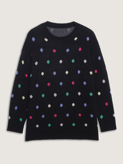 Colorful Polka Dots Jacquard Pullover