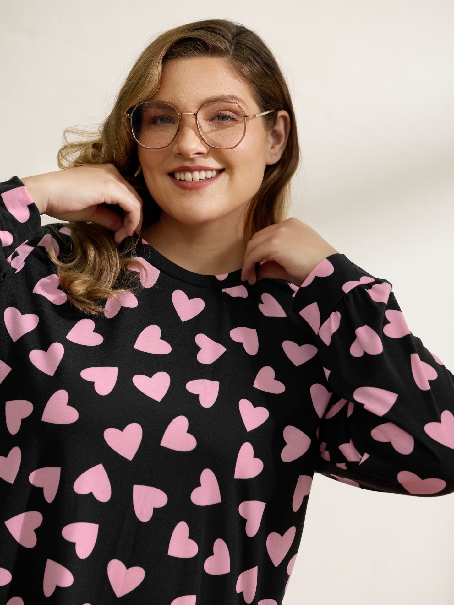 Sweet Hearts Stretchy Waist Knit Loungewear Set