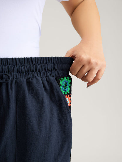 Waist Drawstring Wide-Leg Pants