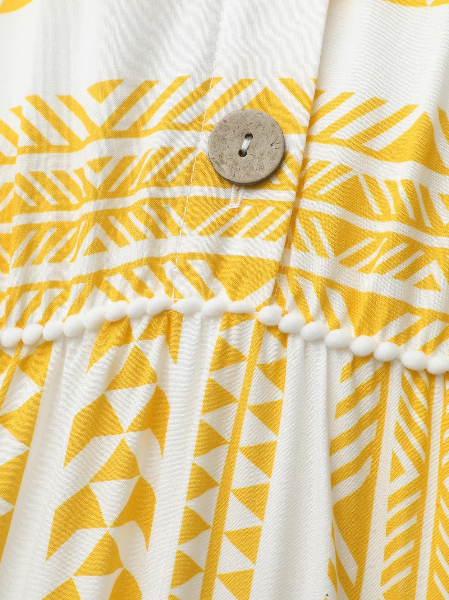 Rayon Boho Stripe Button Placket Midi Dress