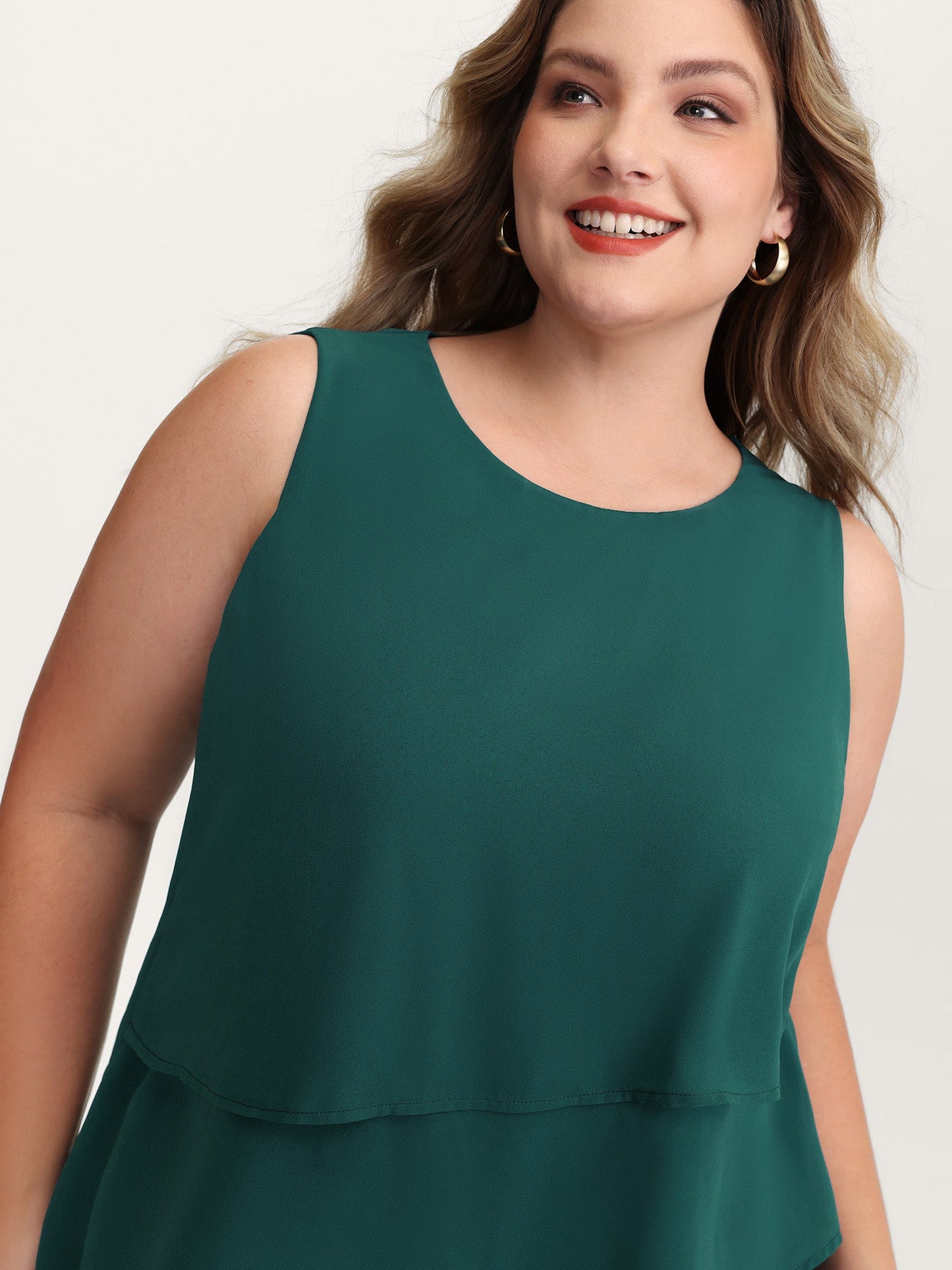 Layered Round Neck Tummy-Friendly Tank Top