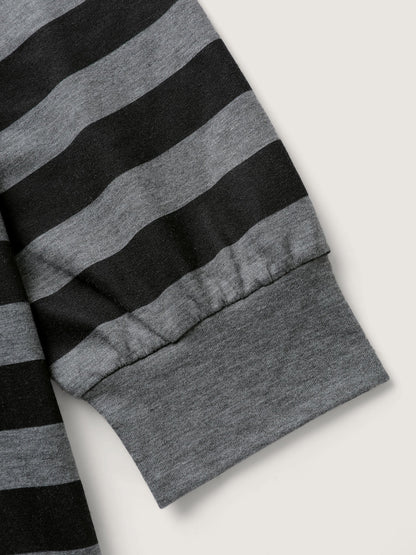 Skull Stripe Print Crewneck Sweatshirt