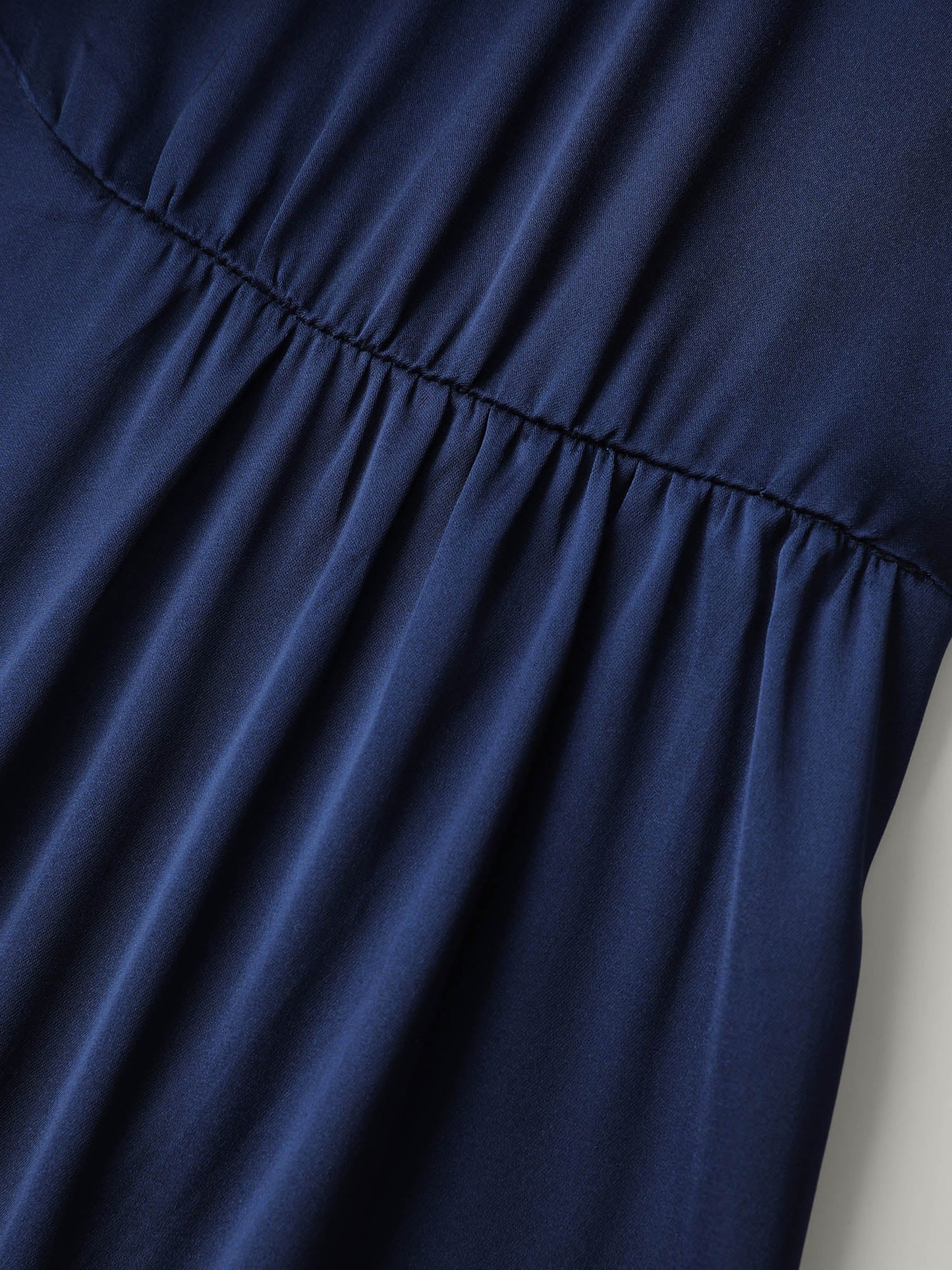 Color Contrast Lace Trim Deep Neck Sleep Dress