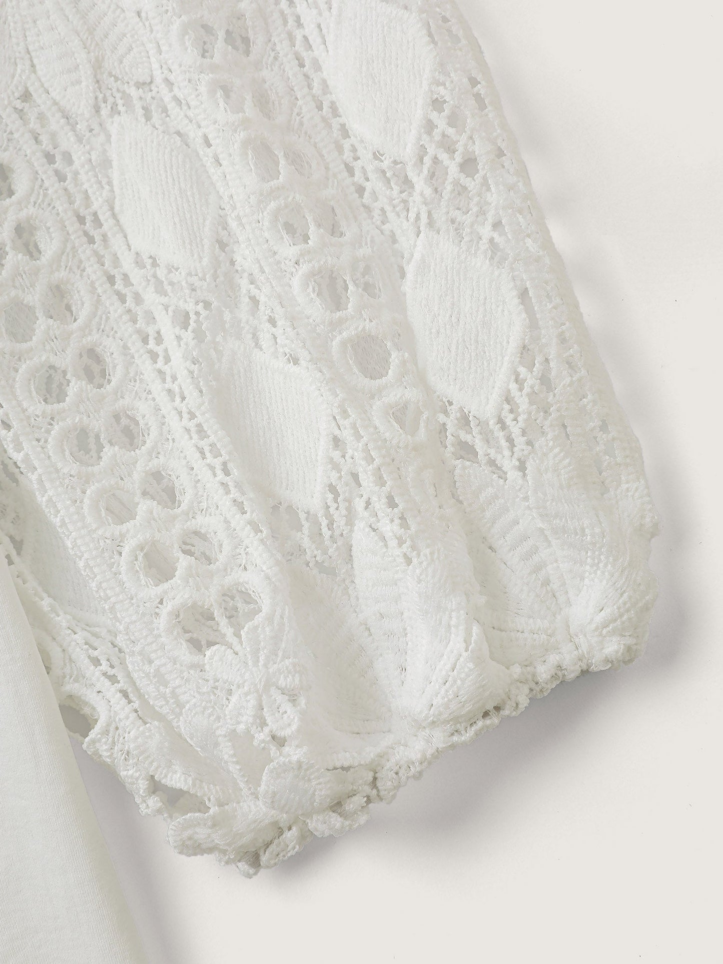 Sheer Lace Sleeve Asymmetrical Neckline Blouse