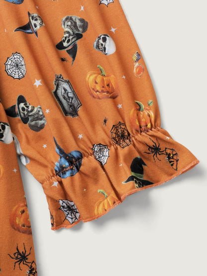 Cozy Hauntings Stretchy Waist Pockets Midi Dress