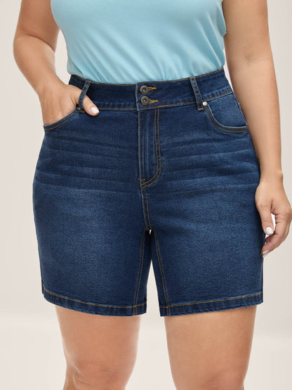 Classic Straight-Leg Denim Shorts