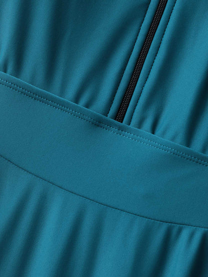 Zipper Front Sculpting Swim Top