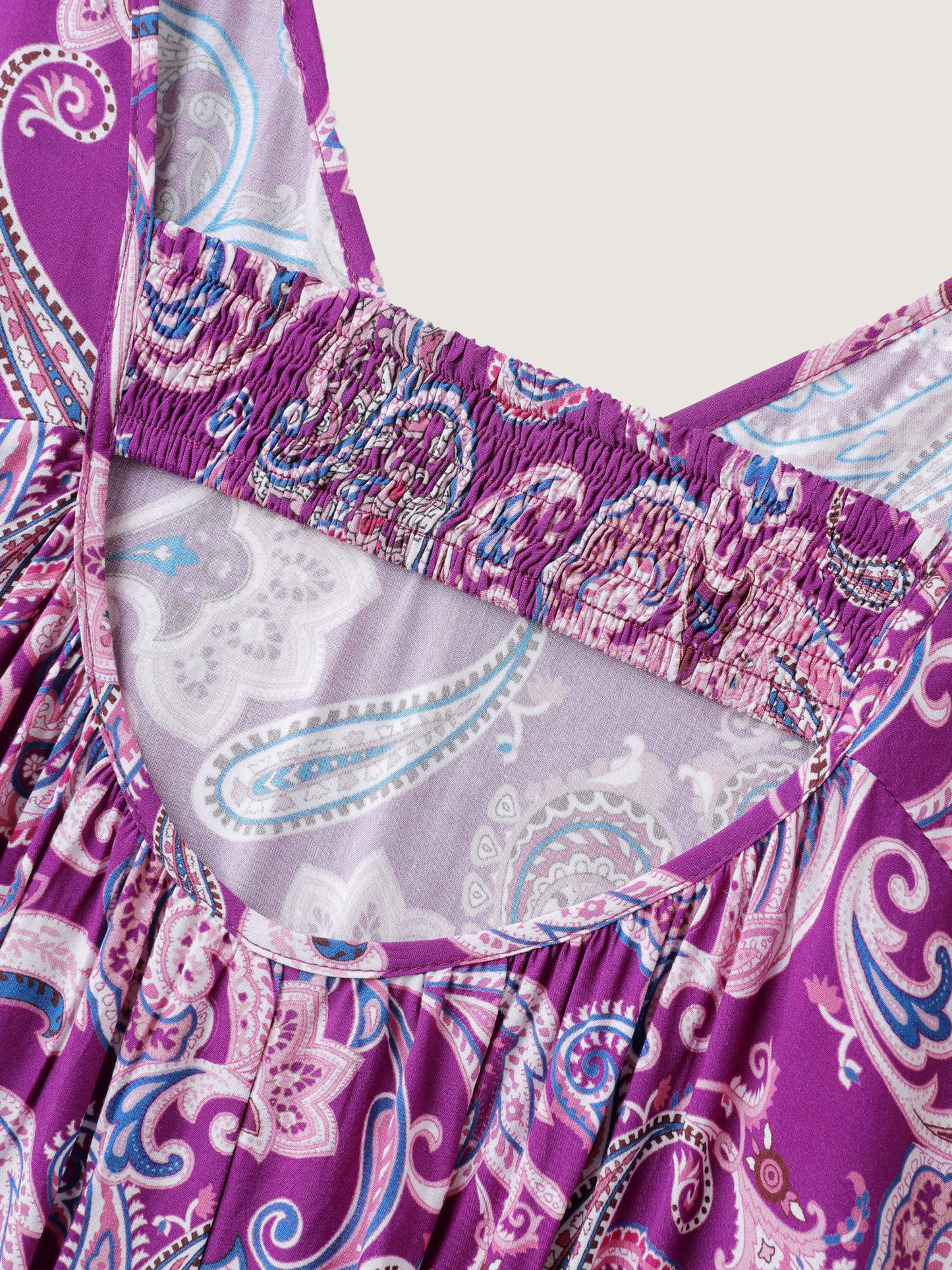 Paisley Rayon Back Cut-Out Maxi Dress