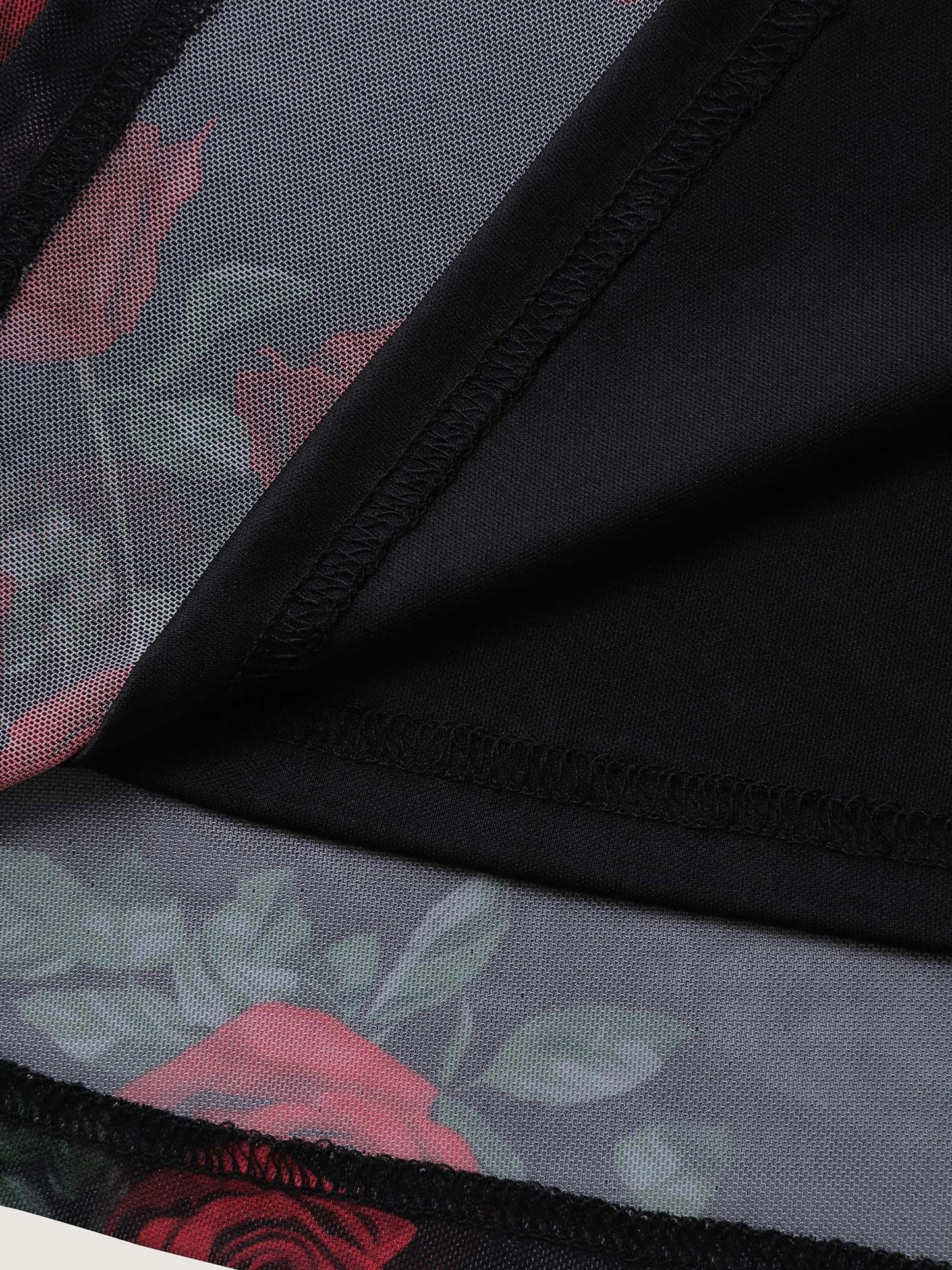 Rose Print Neck-Ties Flowy Sleep Dress