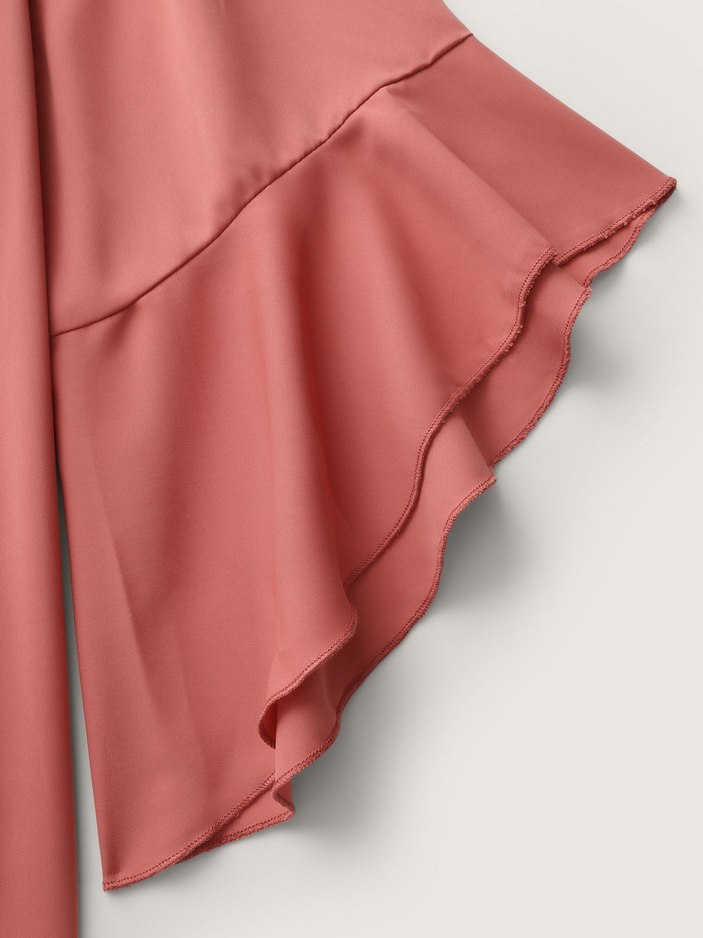 Textured Ruffled Sleeve Flowy Blouse