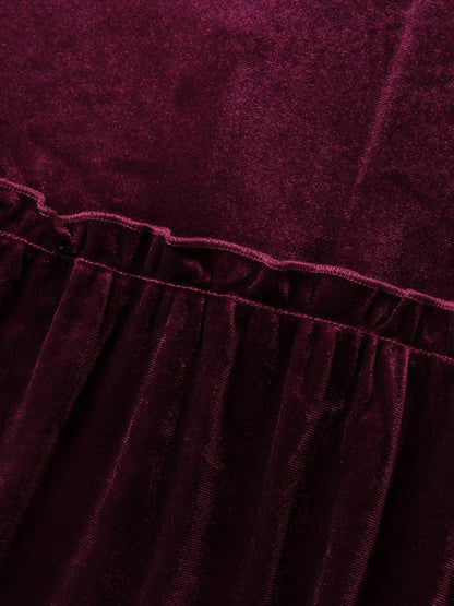 Mystical Moon Embroidery Velvet Midi Dress