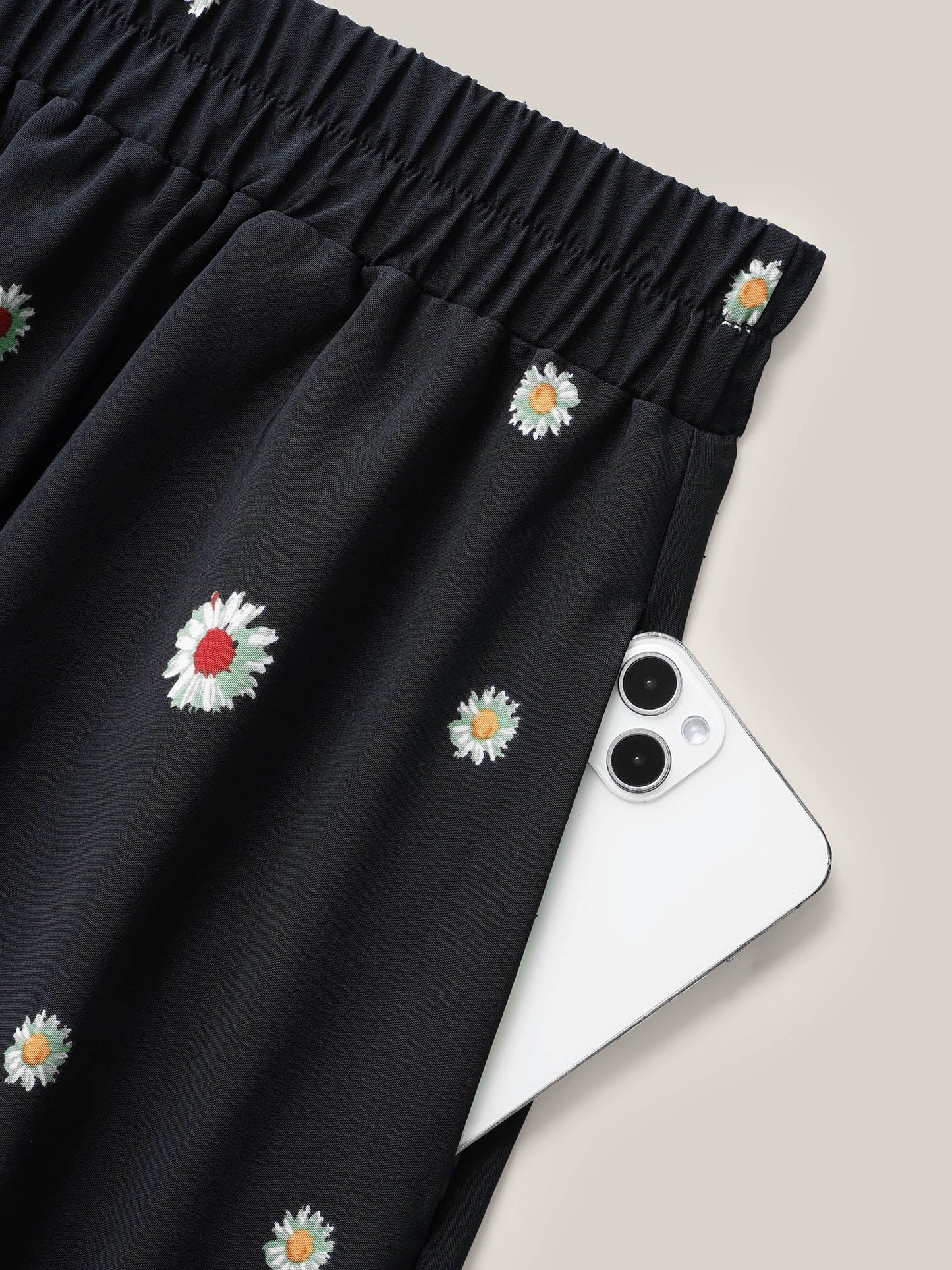 Floral Print Pleated Midi Skirt