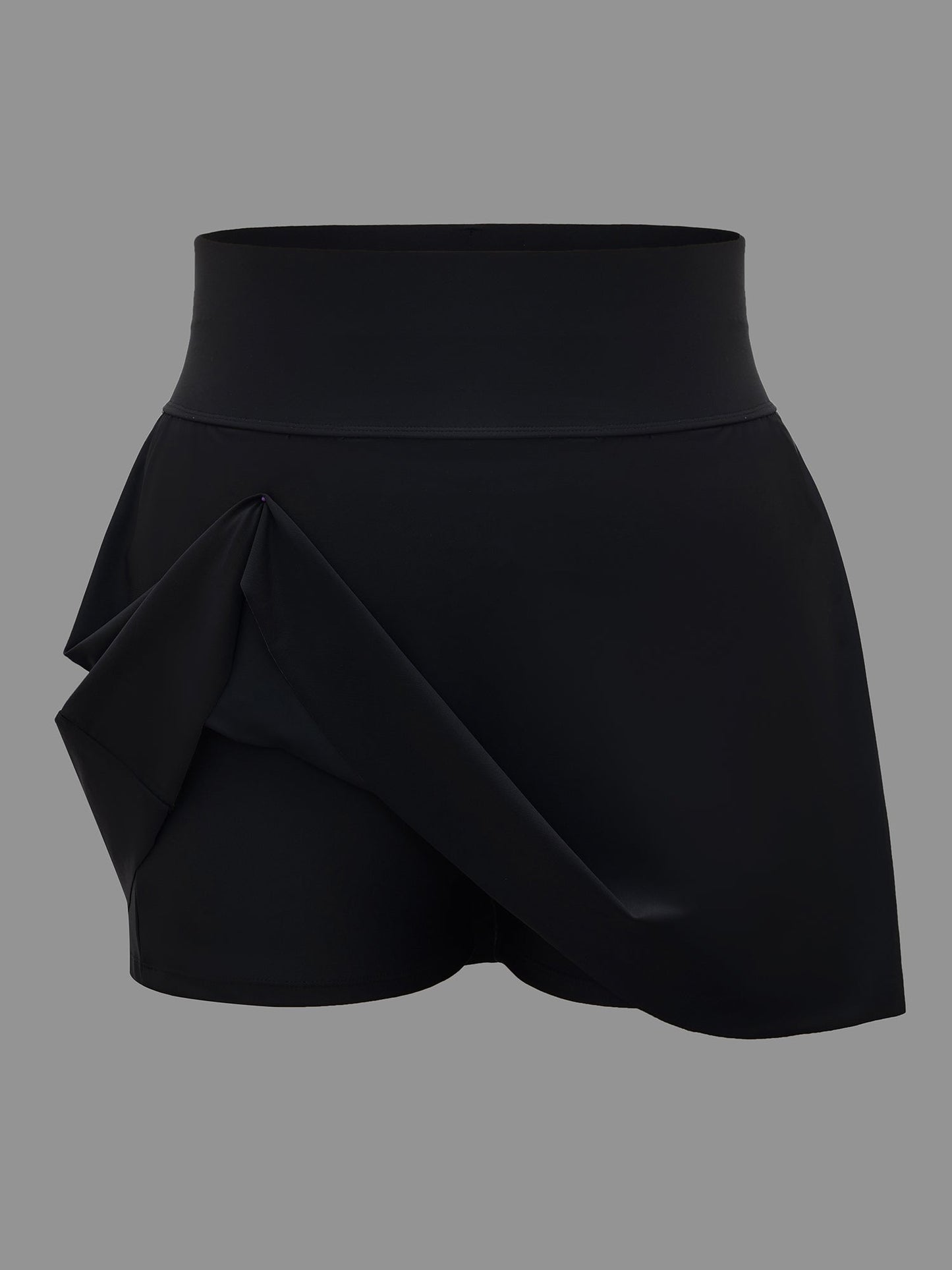 Solid Pocket Flared Swim Skirt