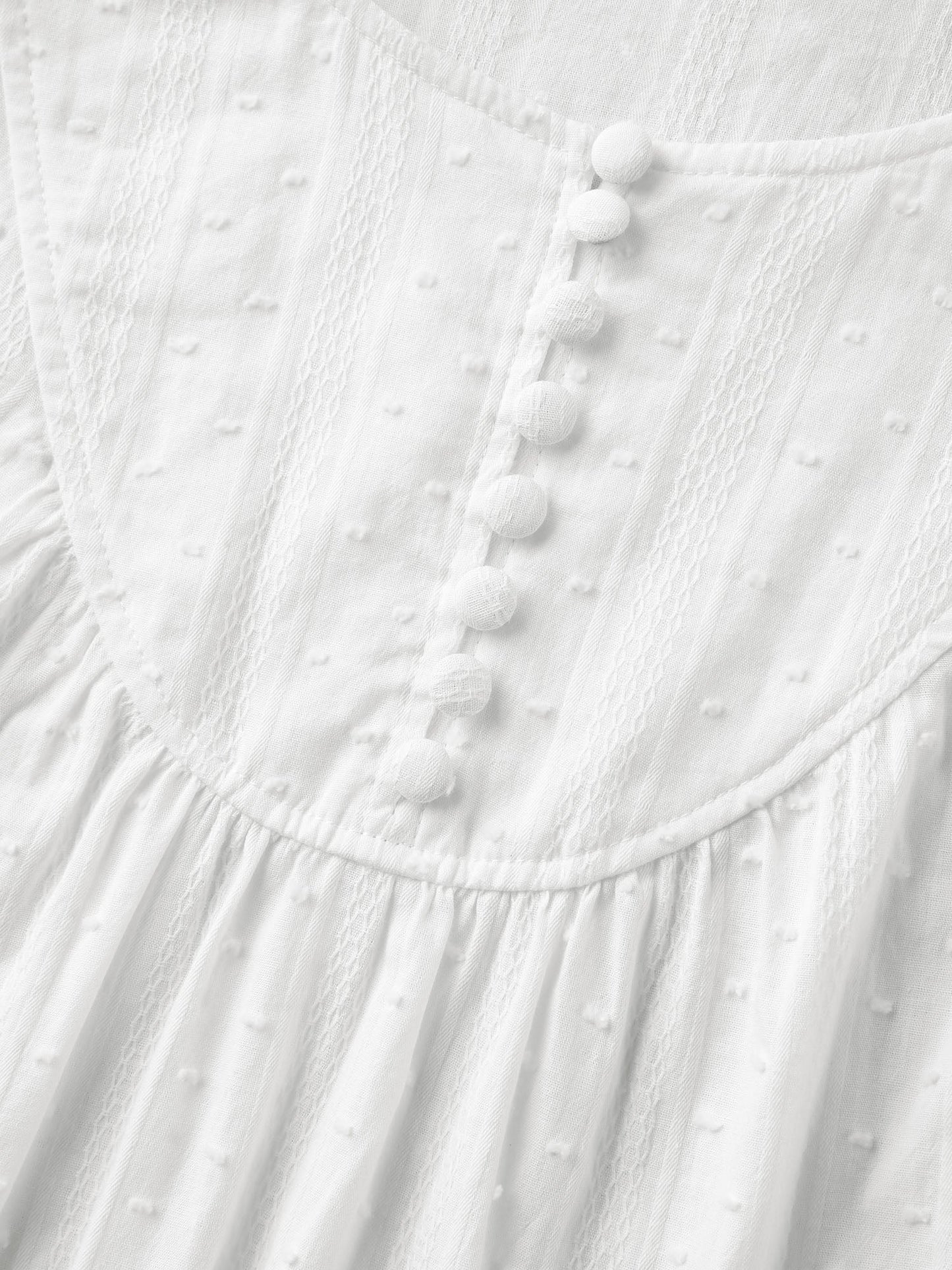 Pure Cotton Puff Sleeve Button Blouse