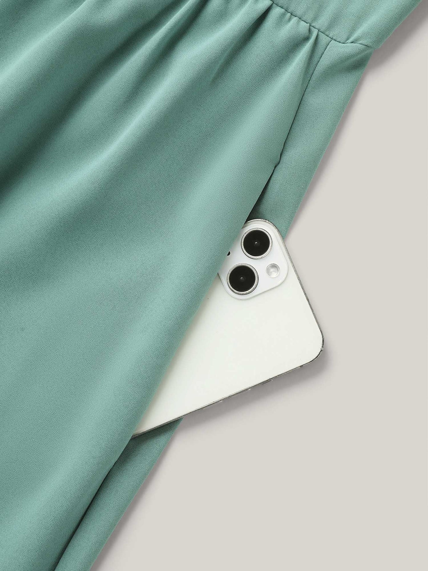 Shirt Collar Front Button Placket Midi Dress