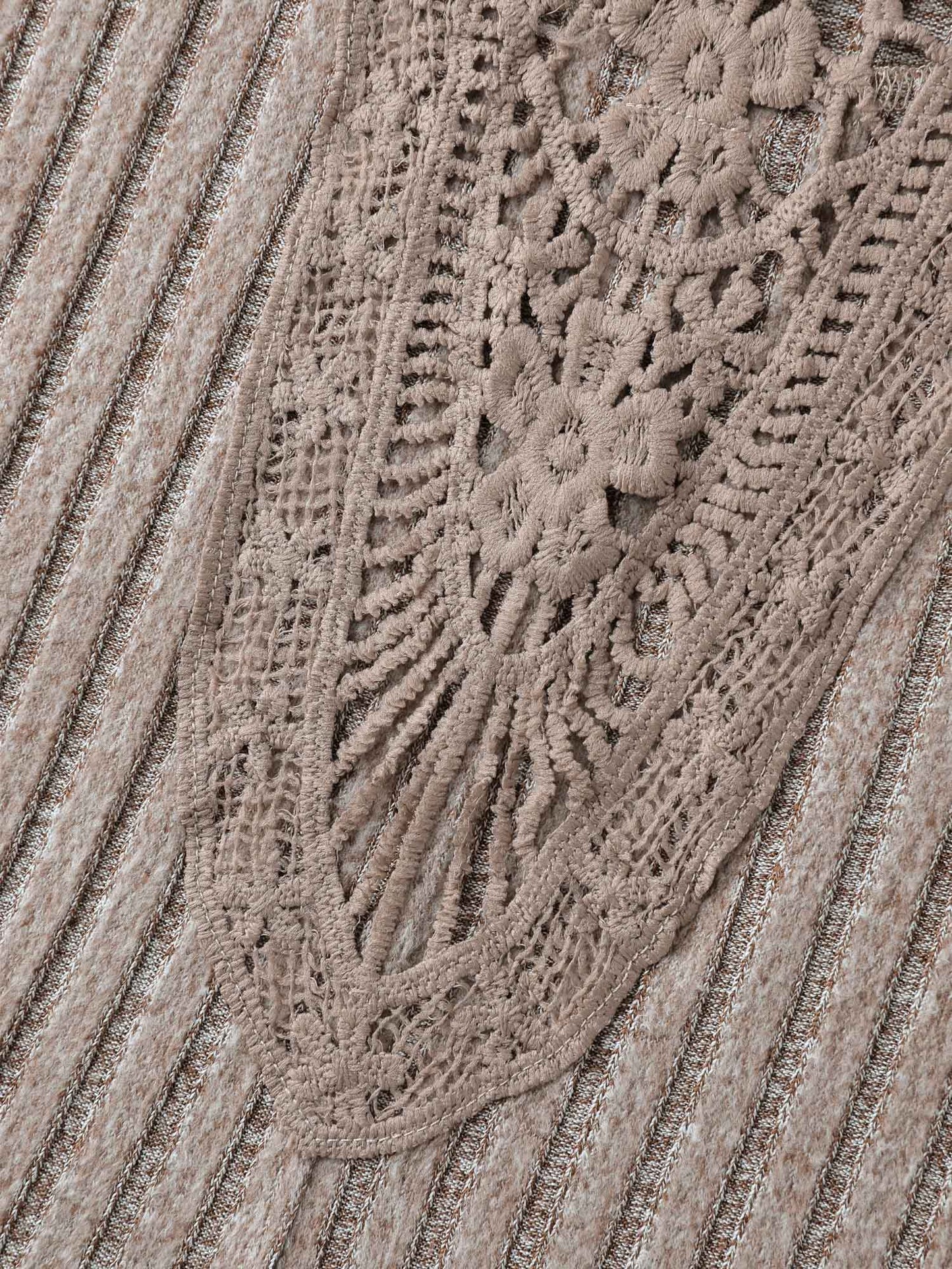 Lace Cut-Out Back Stretchy Knit Midi Dress