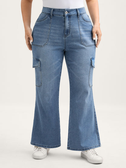 Retro Wash Flared Hem Jeans