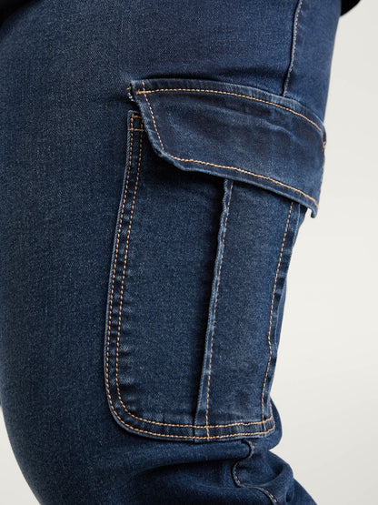 Waist Drawstring Straight-Leg Jeans