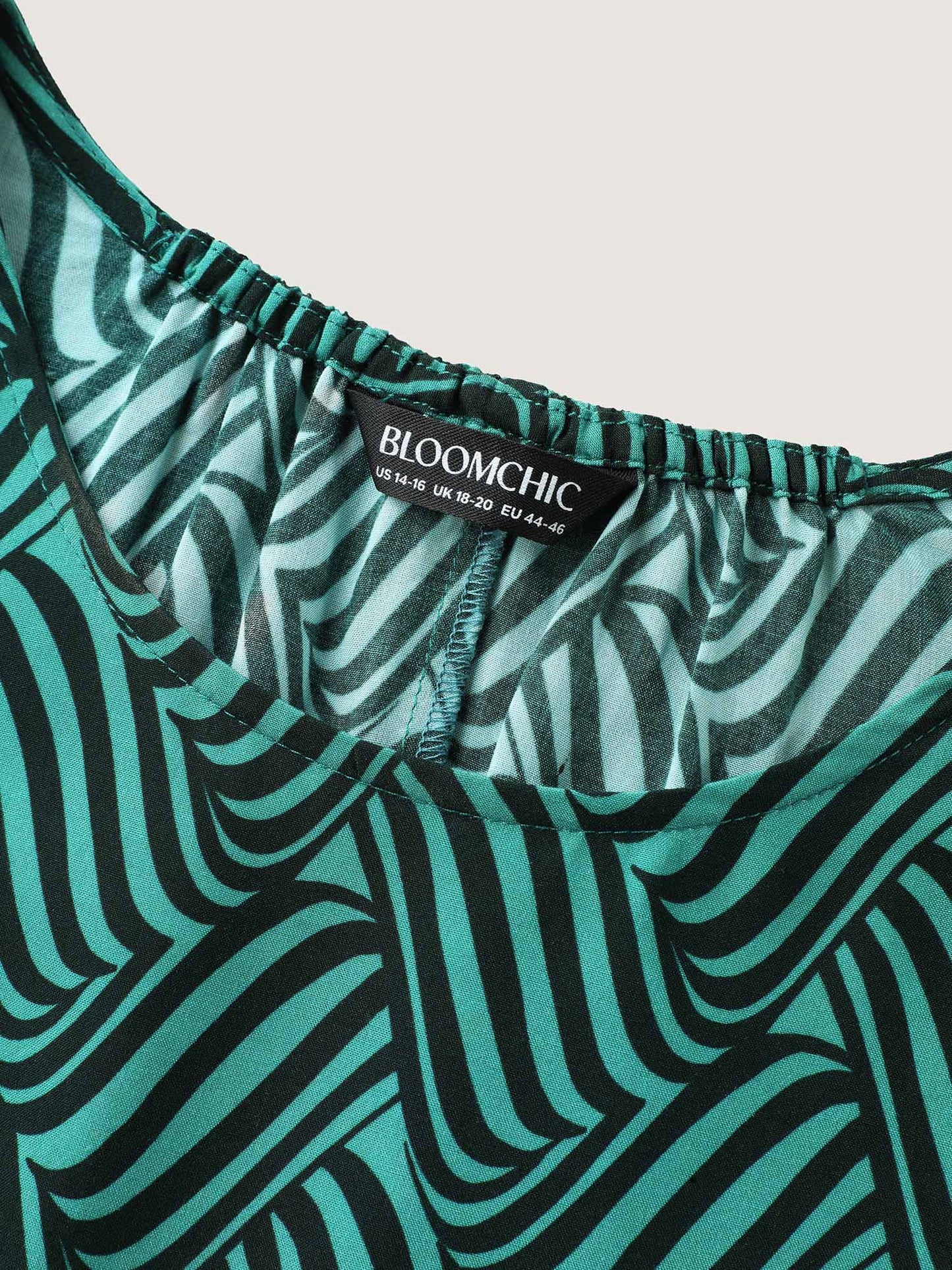 Rayon Geometric Print Layered Sleeve Blouse