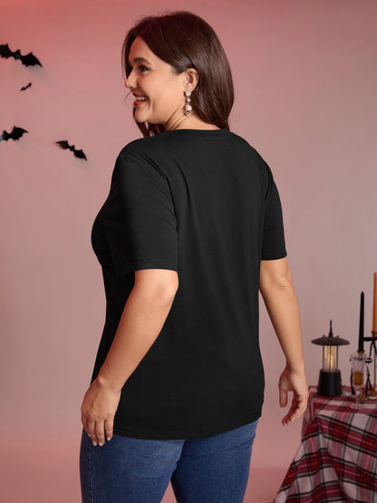 Tarot Card Pattern Lace Cut-Out Top