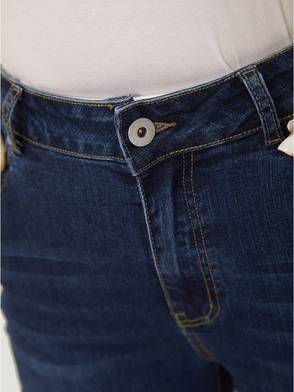 Straight Leg Very Stretchy Raw Hem Jeans
