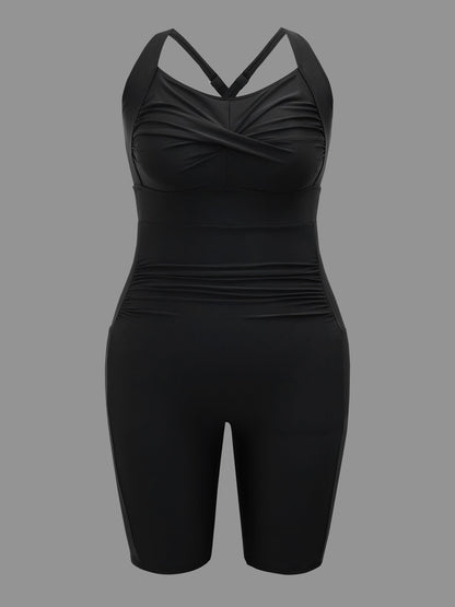 Twist-Front Waist Cinched One-Piece Swimsuit