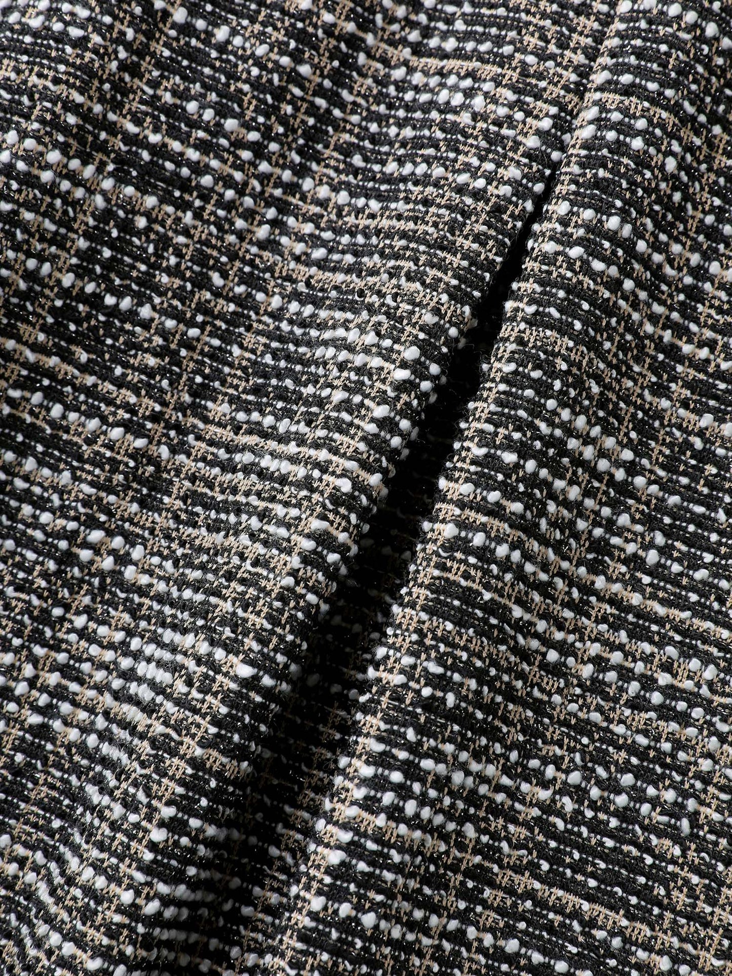 Tweed Surplice Neck Midi Dress