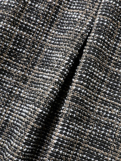 Tweed Surplice Neck Midi Dress