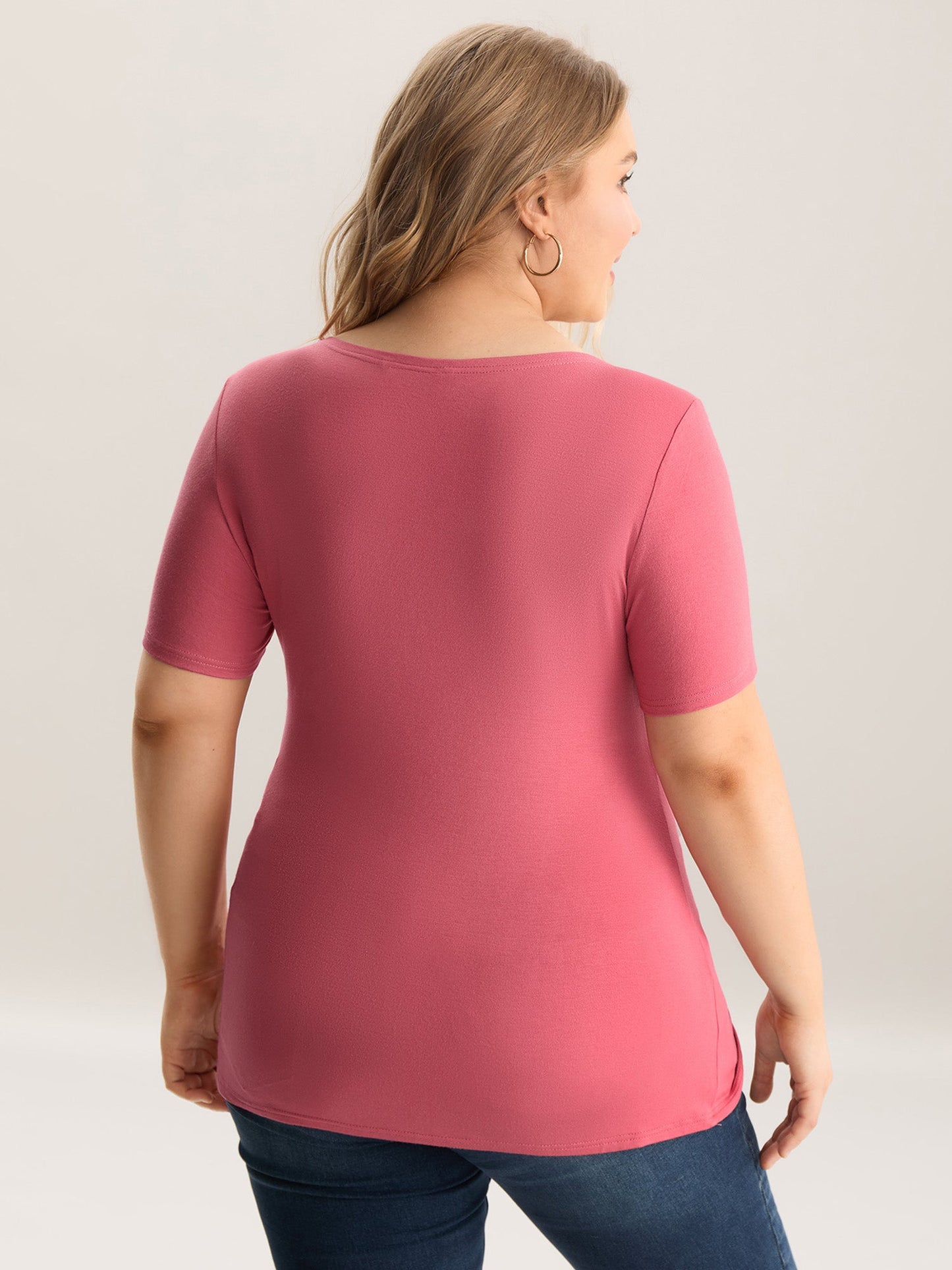 Supersoft Wrap Fitted Plain Knit Top