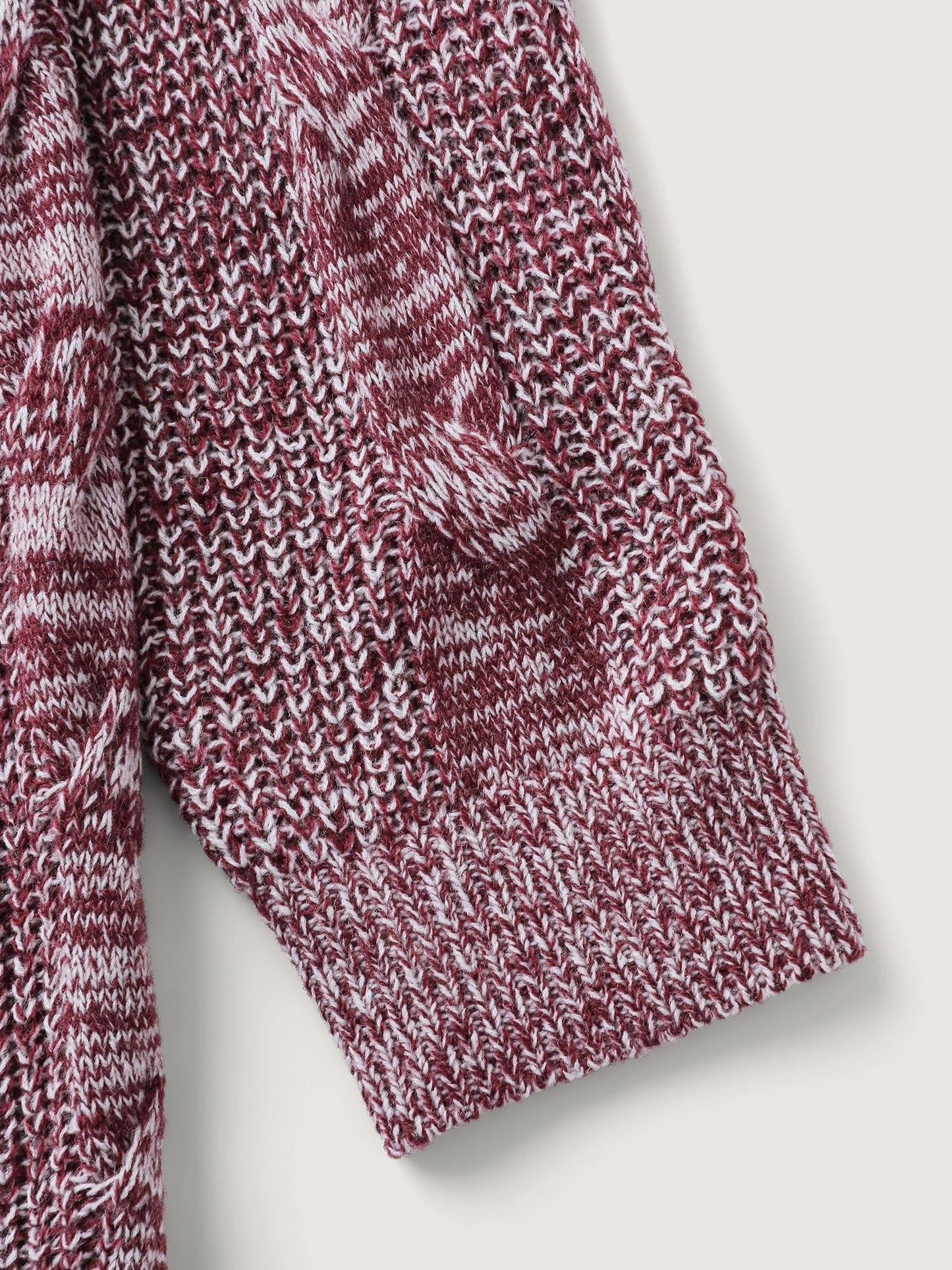 Cable Stitch Heather Hooded Knit Cardigan