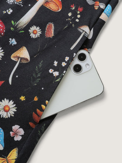 Halloween Mushroom Print Pockets Cami Jumpsuit