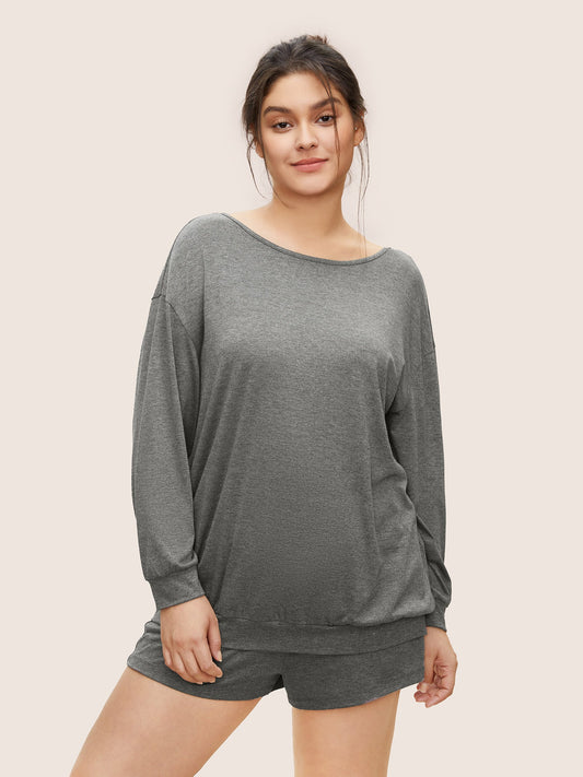 Plain Elastic Waist Sleep Bottoms