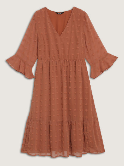 Chiffon Textured Semi Sheer Maxi Dress